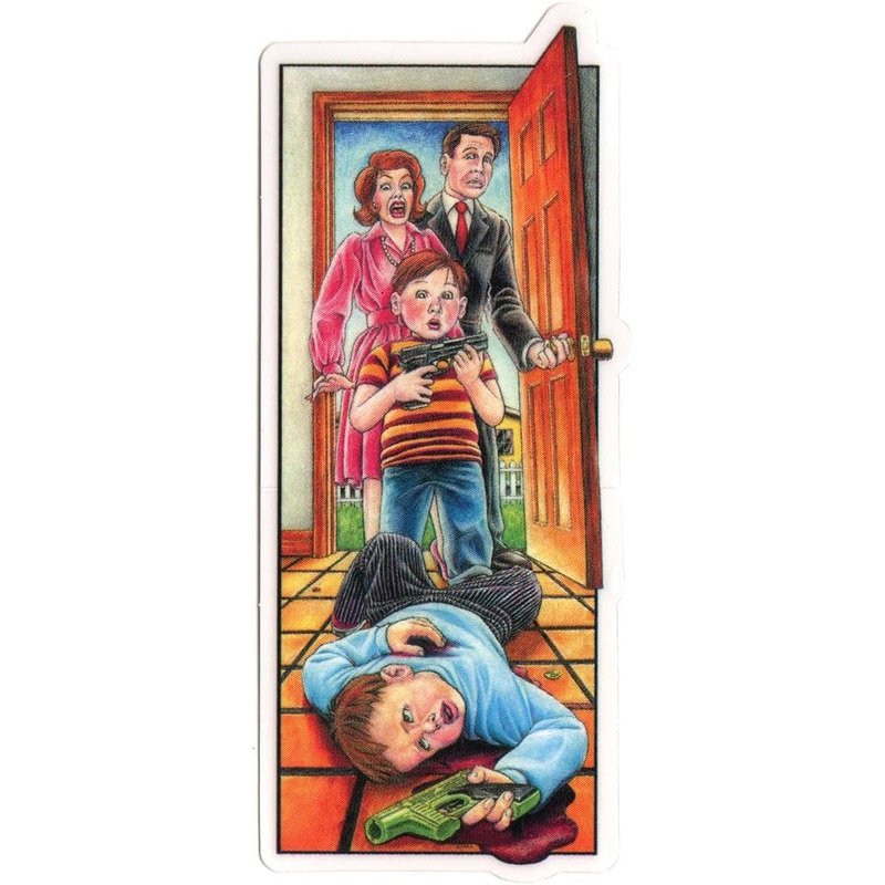 Blind Skateboards Guy Mariano Accidental Gun Death Skateboard Sticker – Art by Mark McKee