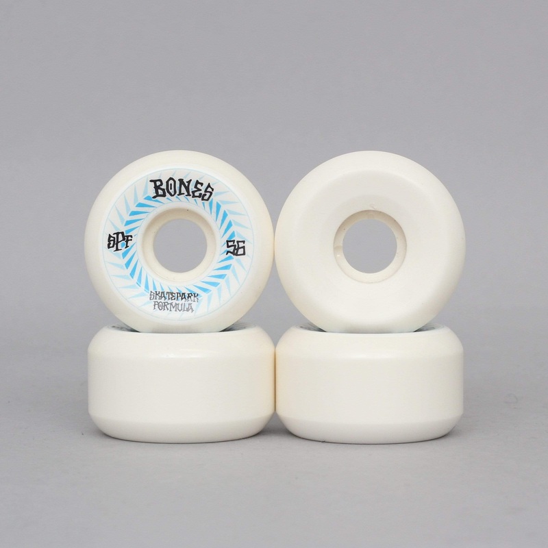 Bones 56mm 84B Spines SPF P5 Sidecut Skateboard Wheels White / Blue