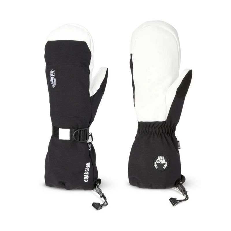 Crab Grab Cinch Womens Mittens Black & White LRG