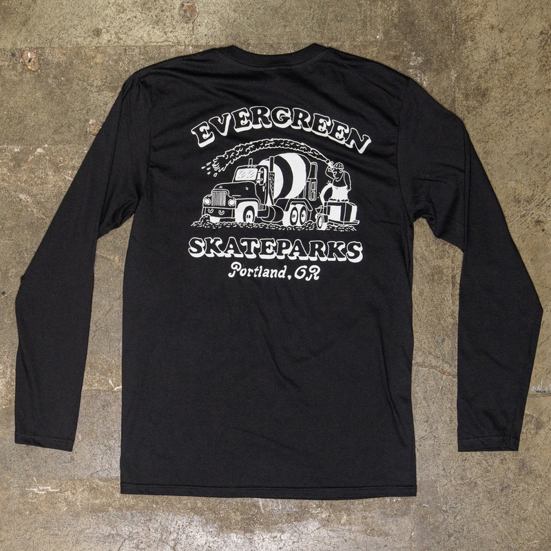 Evergreen Skateparks “Original Concrete Truck” Black Long Sleeve Small