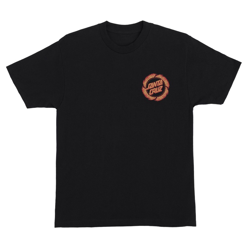 Flame Ringed Dot Mens Santa Cruz T-Shirt Black S