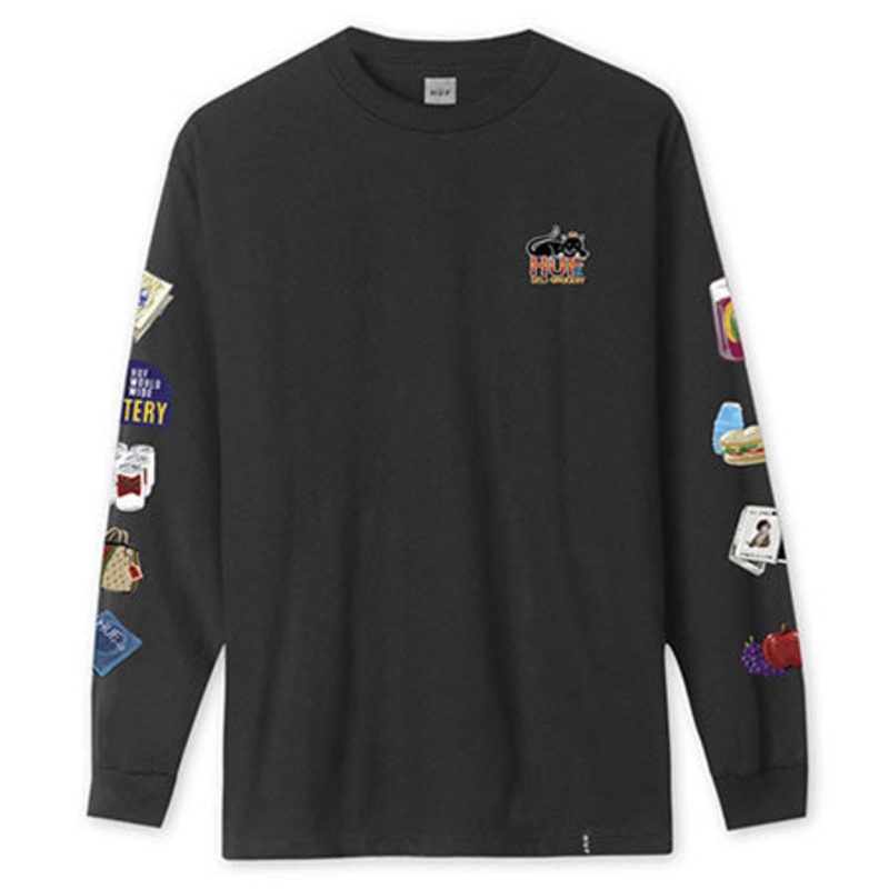 HUF Bodega Long Sleeve T Shirt Black Extra Large