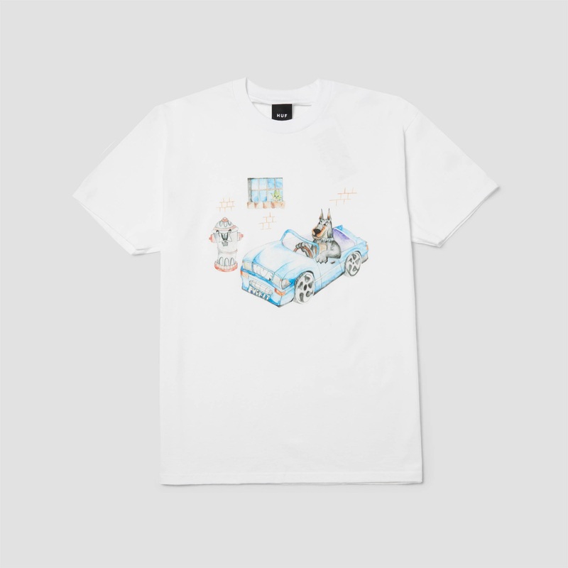 Huf Road Dawg T-Shirt White Small