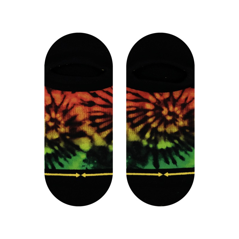 MERGE4 RASTA TIE DYE NO SHOW SOCKS