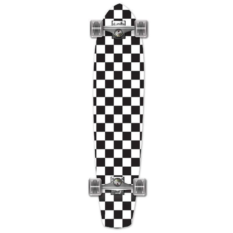 Punked Slimkick 36″ Longboard Complete – Checker White Complete