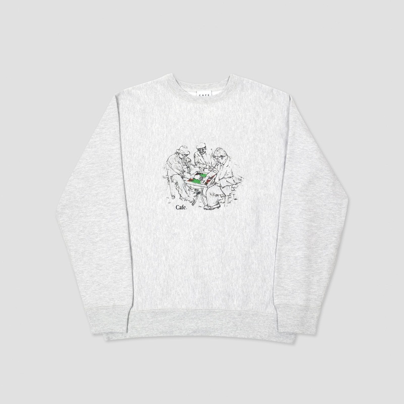 Skateboard Cafe Backgammon Crew Heather Grey Small