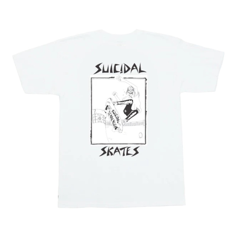 Suicidal Skates Pool Skater 80s T-Shirt White/Black S