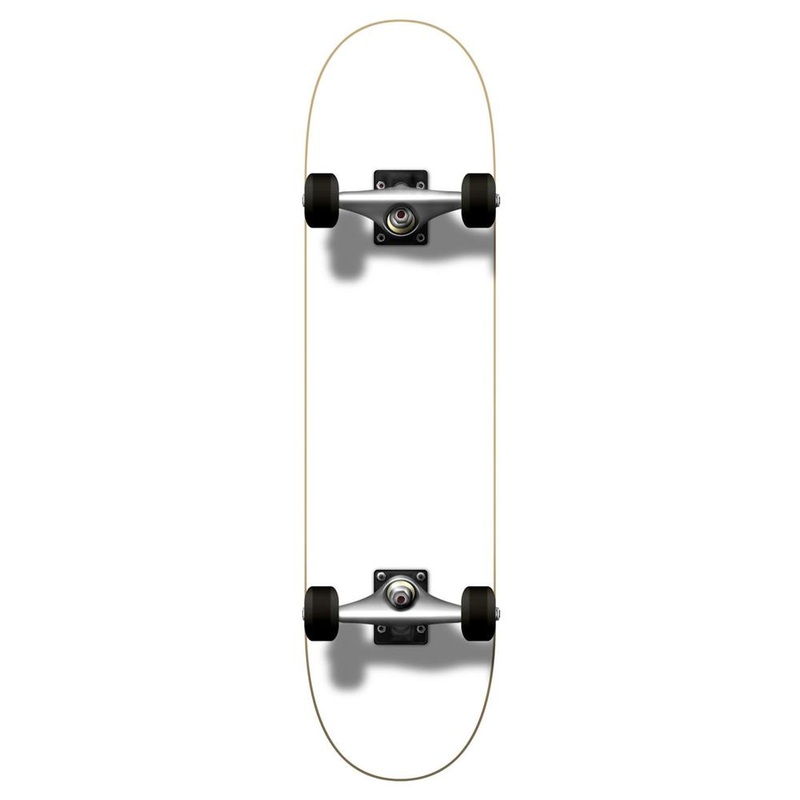 Yocaher Blank Complete Skateboard – Painted White Complete