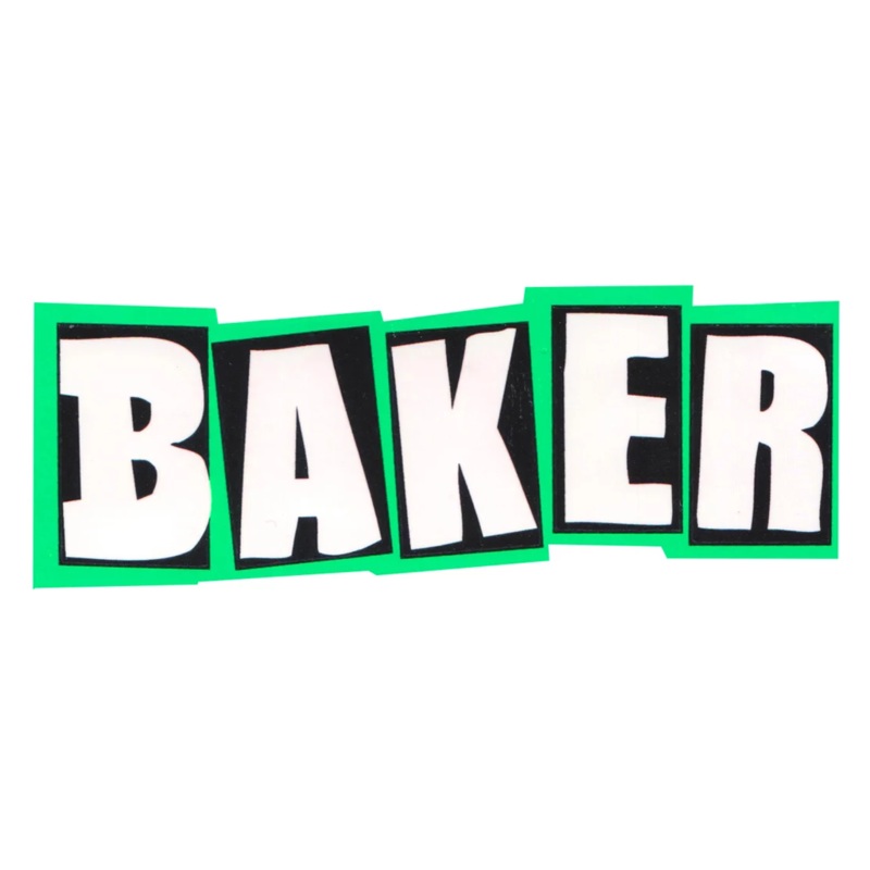 Baker Neon Brand Logo Sticker Green 4″