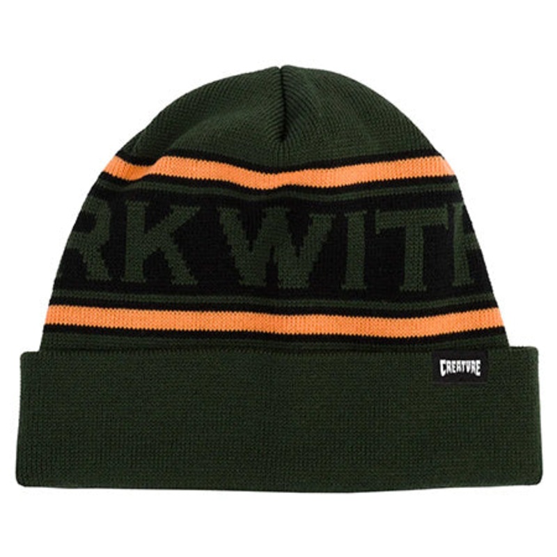 Creature Skateboards Lurk With Us Long Shoreman Beanie Olive One size fits all