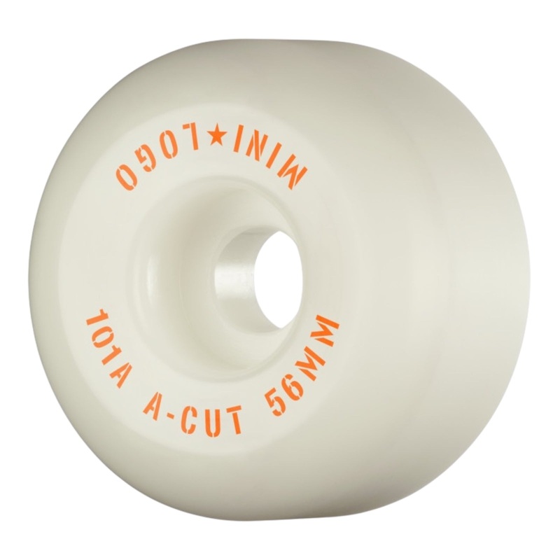 Mini Logo Skateboard Wheels A-cut “2” 56mm 101A White 56mm