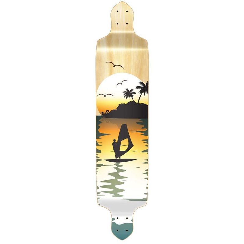 Punked Drop Down Surfer Natural Longboard Deck Deck