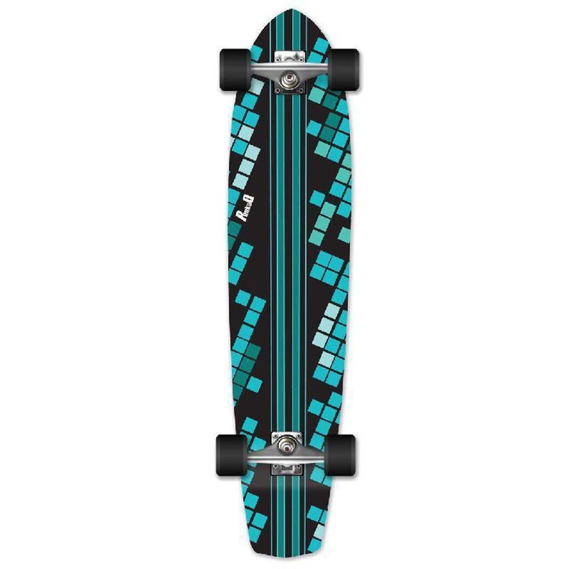 Punked Slimkick Longboard Complete – Black Digital Wave Complete