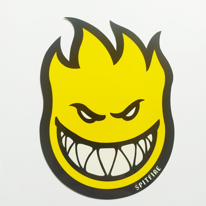 Spitfire Wheels – Bighead Fireball Skateboard Sticker Yellow Medium