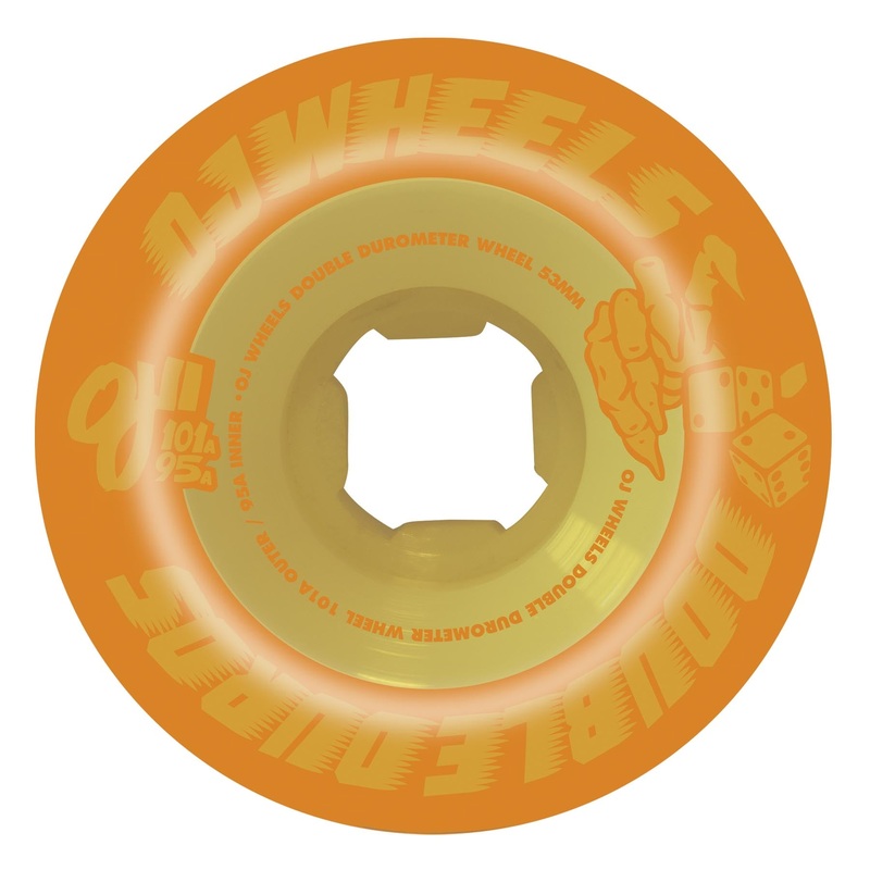 53mm Double Duro Pastel Orange 101a/95a OJ Skateboard Wheels Pastel Orange 53mm
