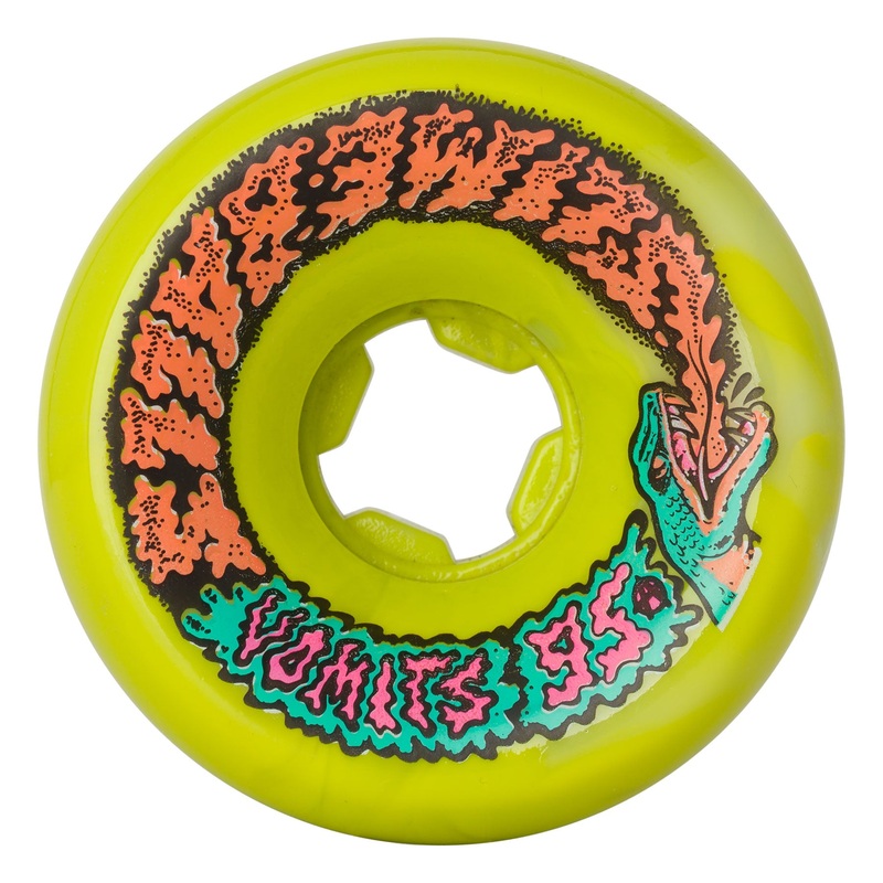 60mm Snake Vomits Green White Swirl 95a Slime Balls Skateboard Wheels Green White Swirl 60mm