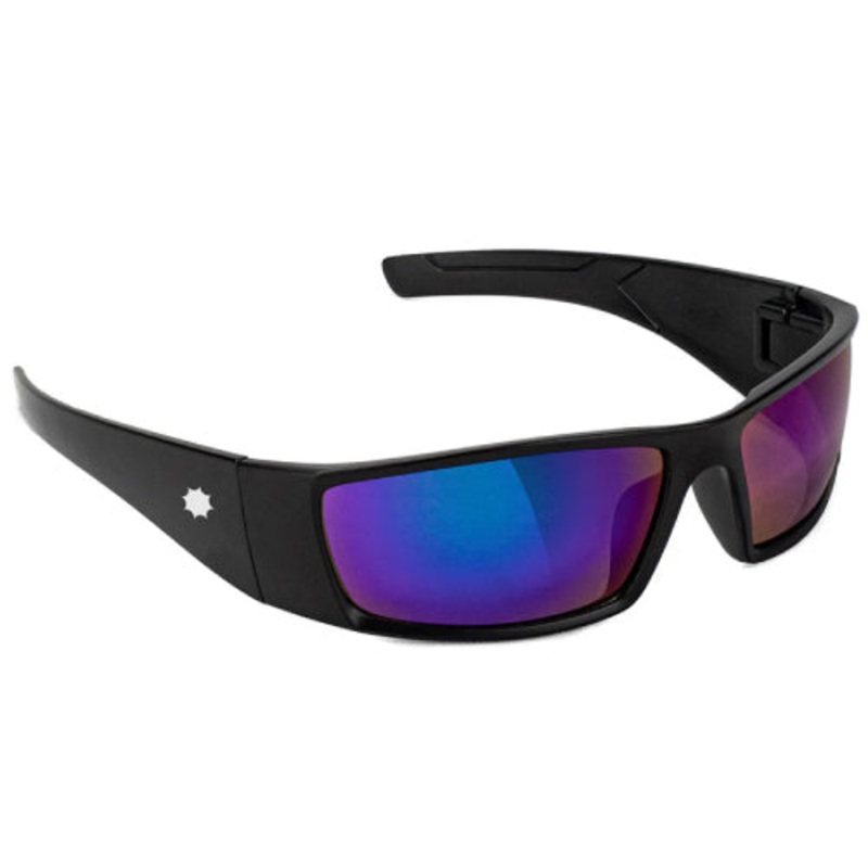 Glassy Peet Polarized Sunglasses Black/Blue Mirror