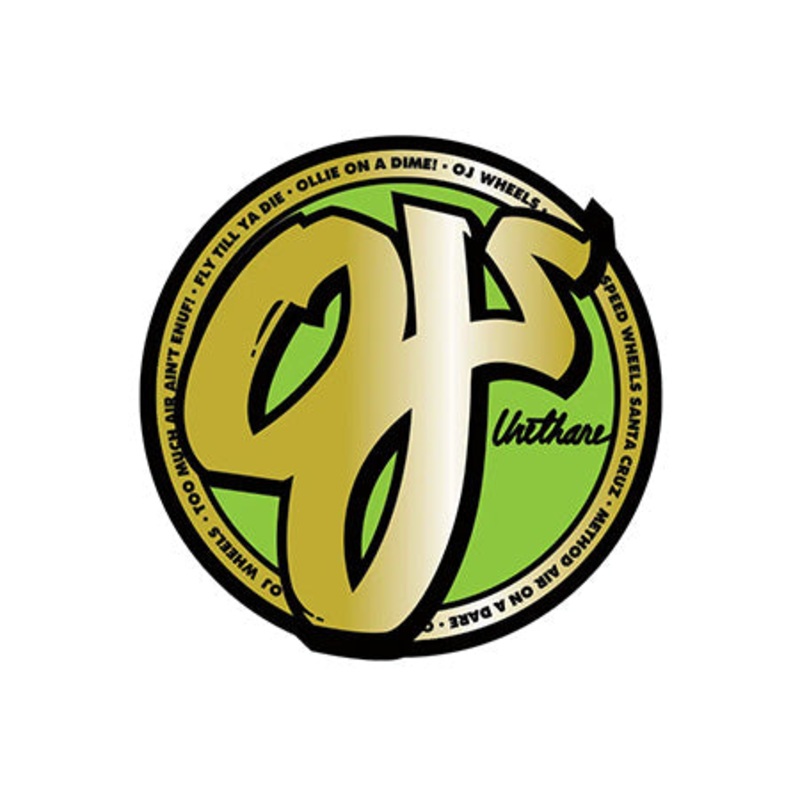 OJ 3 Ollie On A Dime Sticker Gold Foil 3.125″
