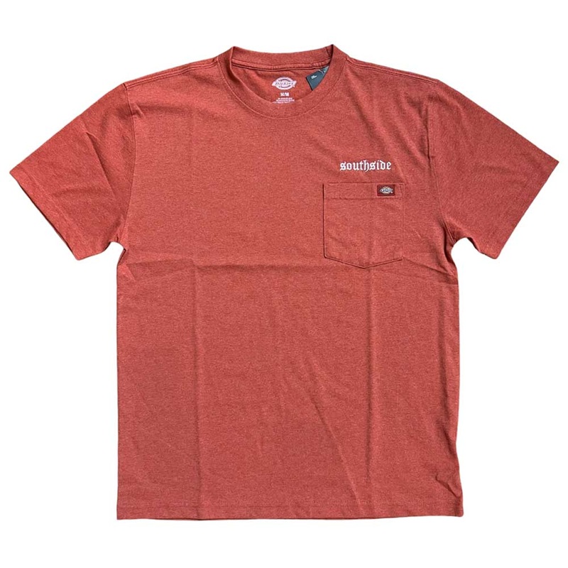 Old English Heather Red Southside x Dickies Skateboarding Tee Embroidered SM