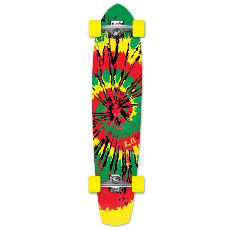Punked Tiedye Rasta Slimkick Longboard Complete