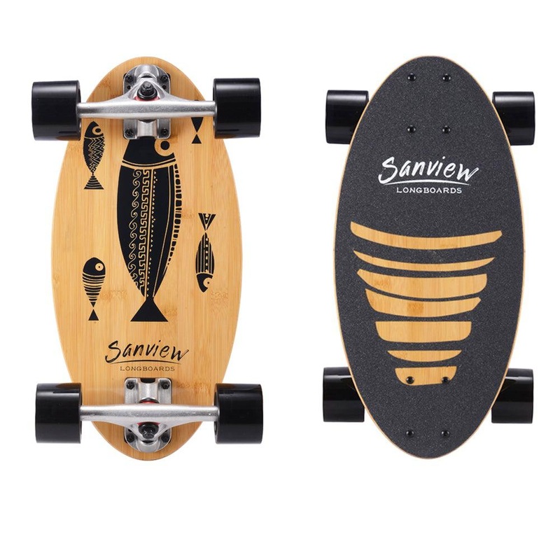 Sanview Fish 19 inch Mini Egg Skateboard Longboard Complete