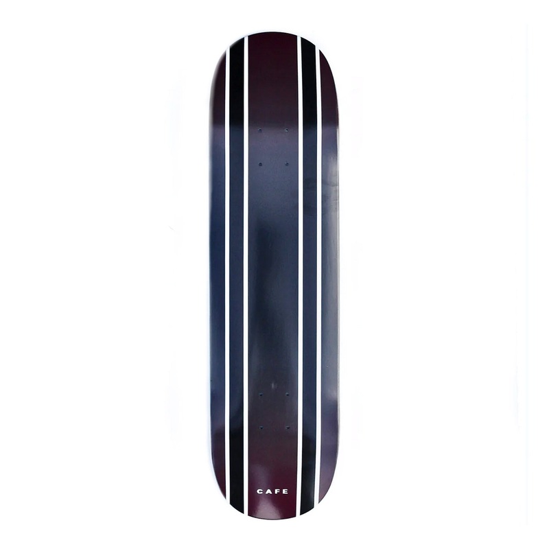 Skateboard Cafe Double Stripe Deck C2 Shape Burgundy Black Fade – 8.25″