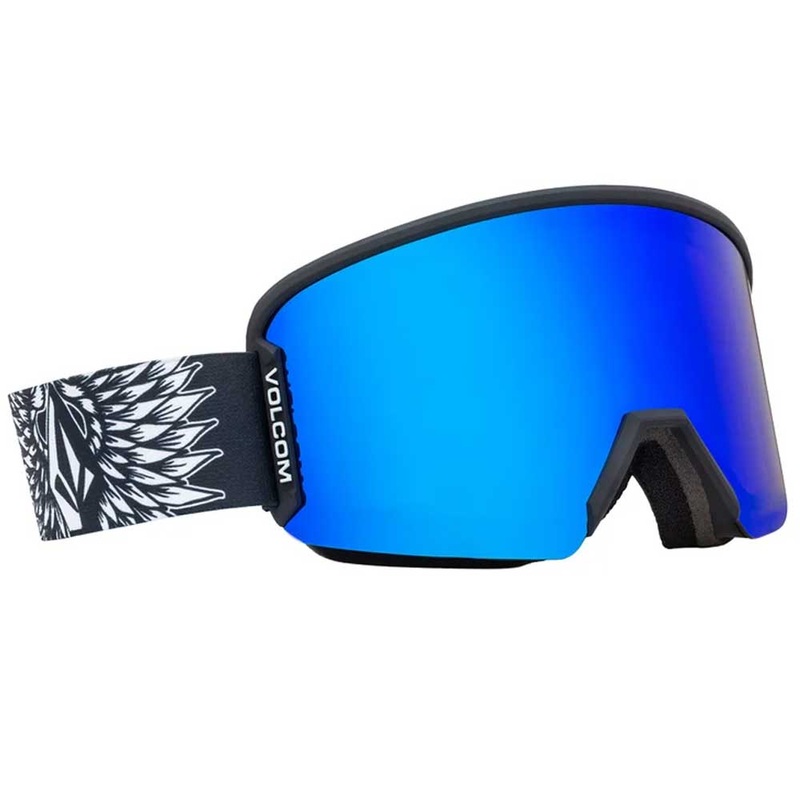 Volcom Garden 2 Snowboard Goggles – Jamie Lynn / Blue Chrome + Bonus Yellow Lens Black Blue