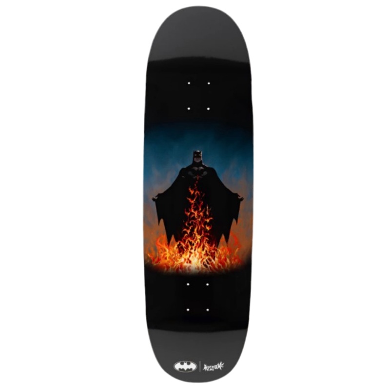 Welcome x Batman Bat Flames on Boline 2.0 9.5″ Shaped Skateboard Deck 9.5″ WB 14.5″