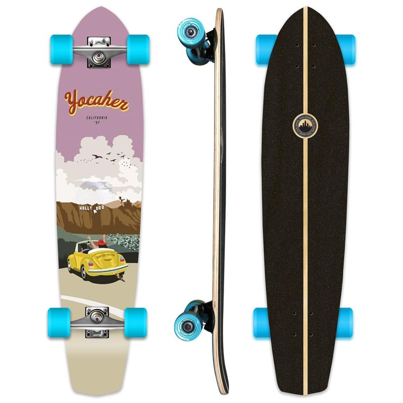 Yocaher  Slimkick Longboard Complete – VW Bettle Series – Yellow Complete