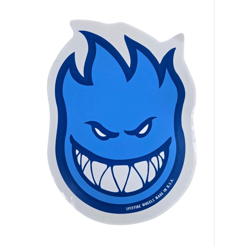 9″x12″ Vintage Spitfire Wheels Big Head Sticker Large – BLUE