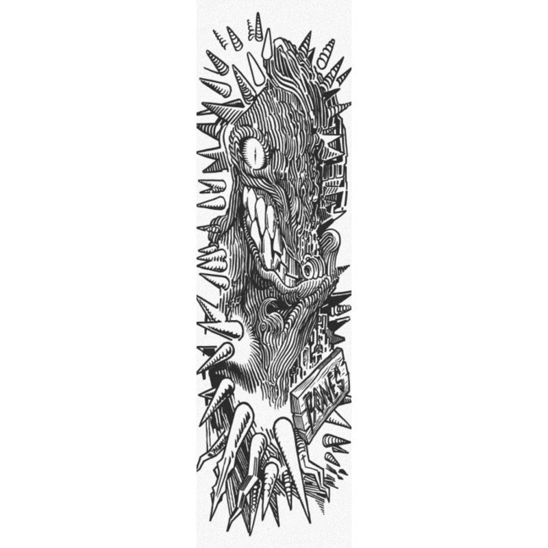 BONES WHEELS “GRITTEETH” 9″ B&W GRAPHIC GRIP TAPE