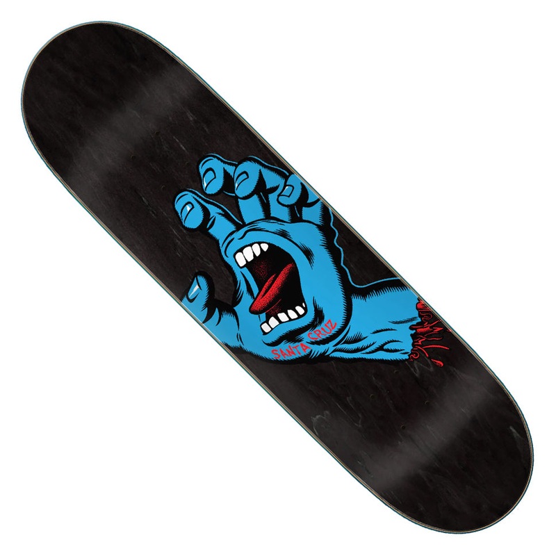 Santa Cruz Screaming Hand Black Deck Black 8.6 x 31.95 WB:14.25
