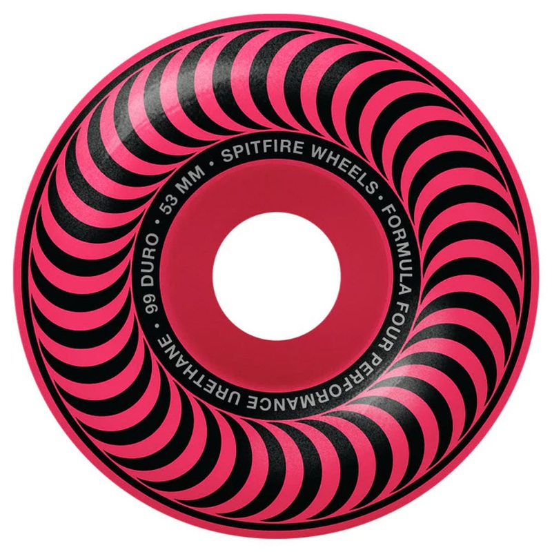 Spitfire Neon Pink Classic Formula Four 99D Wheels Pink 53mm