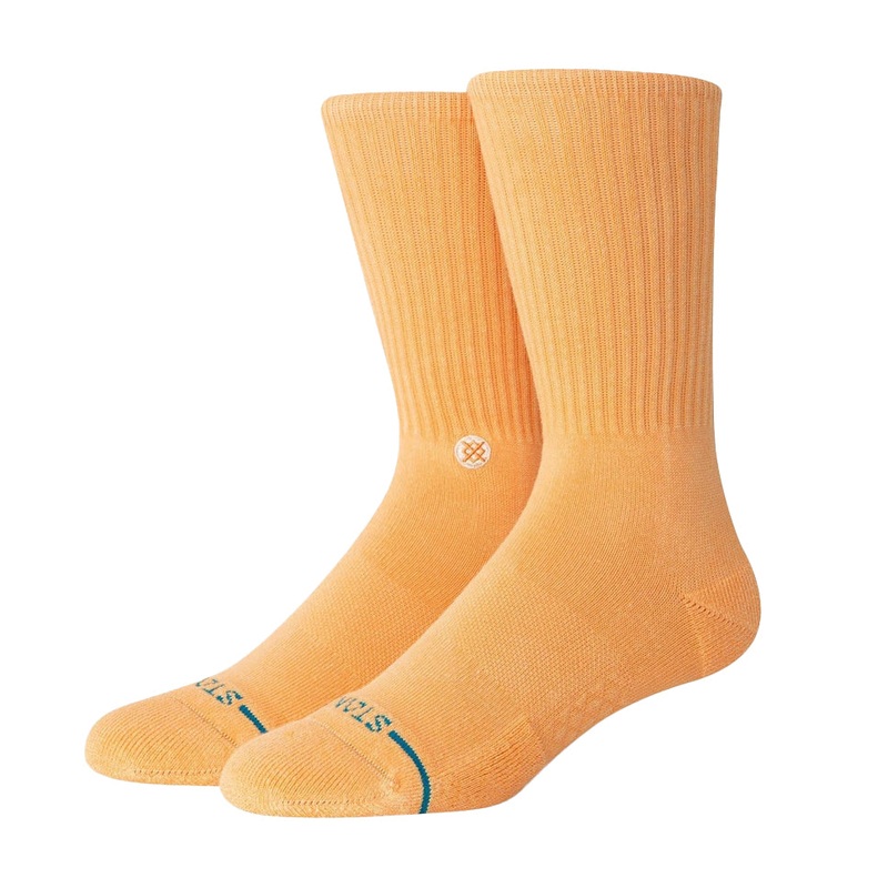 Stance Icon Washed Crew Socks Peach Large