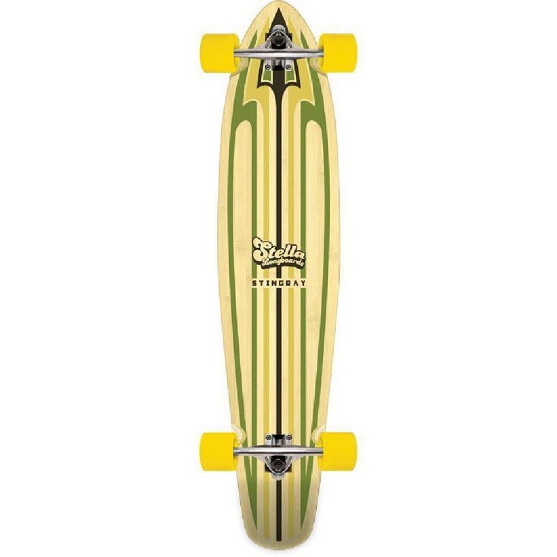 Stella Bamboo Stingray Moss 42″ Kicktail Longboard Complete