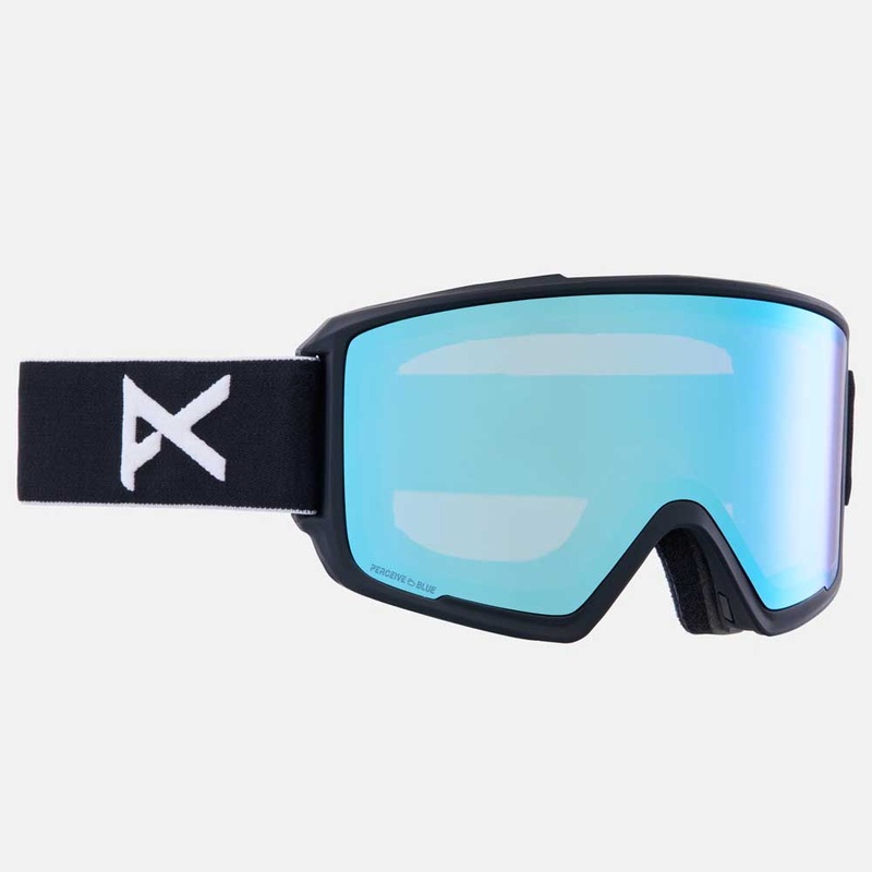 Anon M3 Goggles + Bonus Lens + MFI Face Mask – Black with Perceive Variable Blue Lens 2025 Black Blue