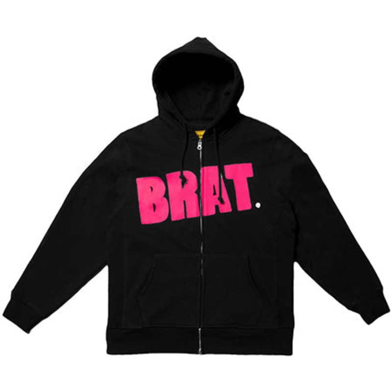 Carpet Company Brat Zip-Up Hooded Sweatshirt Black Large