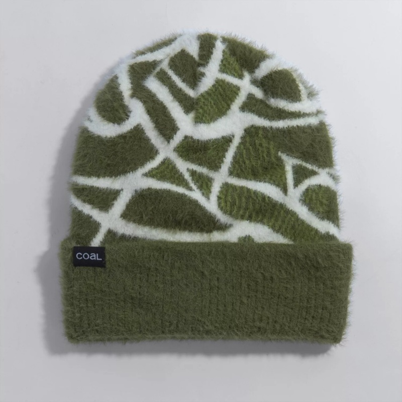 Coal The Solstice Fuzzy Knit Beanie Olive/Gridlock