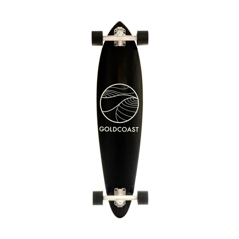 GoldCoast Classic Black 37″ Pintail Longboard Complete