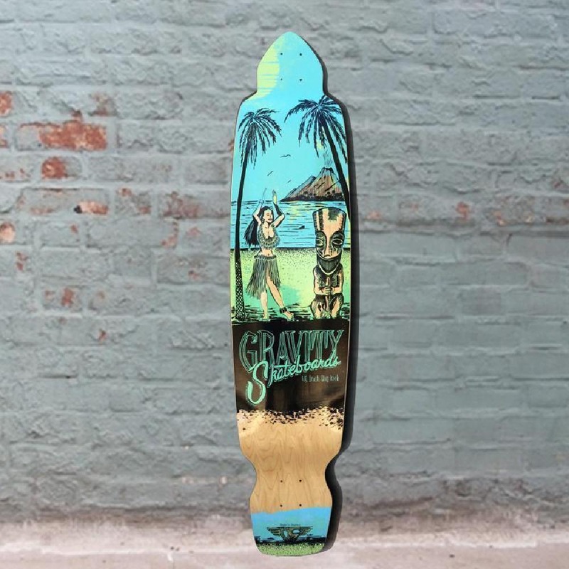 Gravity Big Kick 45″ Tequila Sunrise Green Blue Longboard Deck Deck