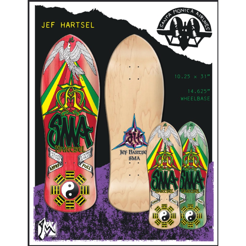 **Pre-Order** SMA Hartsel Natural Stain 10.25″ Skateboard Deck