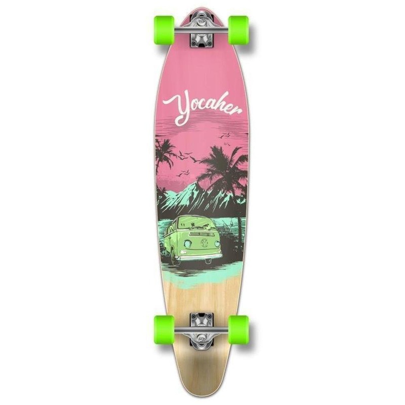 VW Pink N’ Mint 40″ Kicktail Longboard from Punked – Complete Complete
