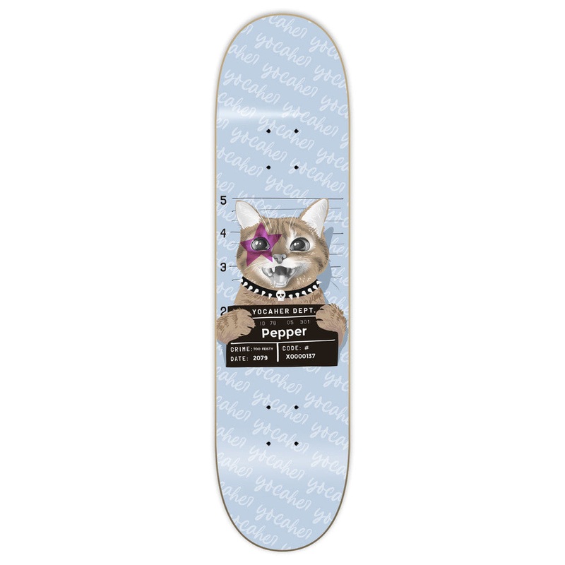 Yocaher Purple Pepper Graphic Skateboard Deck – Rockstar Kitty Cat
