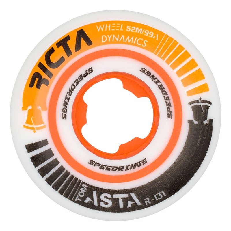 52mm Asta Speedrings Slim 99a Ricta Skateboard Wheels White 52mm