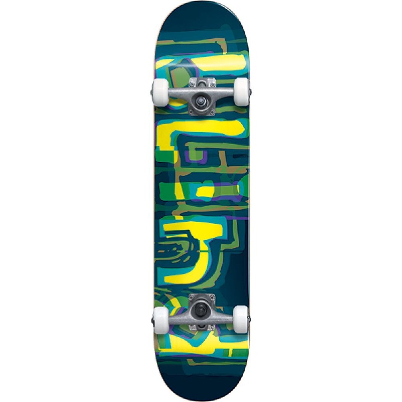 Blind Logo Glitch Green/Yellow 7.875″ Skateboard Complete