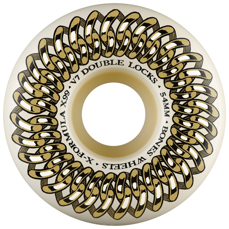 Bones Wheels Double Lock X-Formula V7 99A Wheels White 54mm