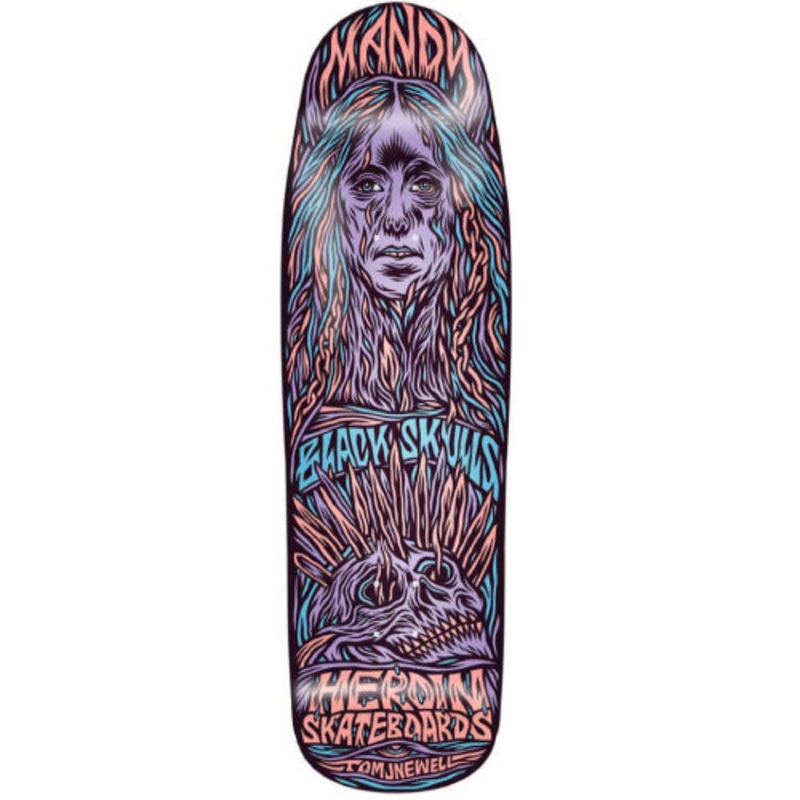 Heroin Mandy X Newell Shaped Skateboard Deck 9.25″ 9.25″