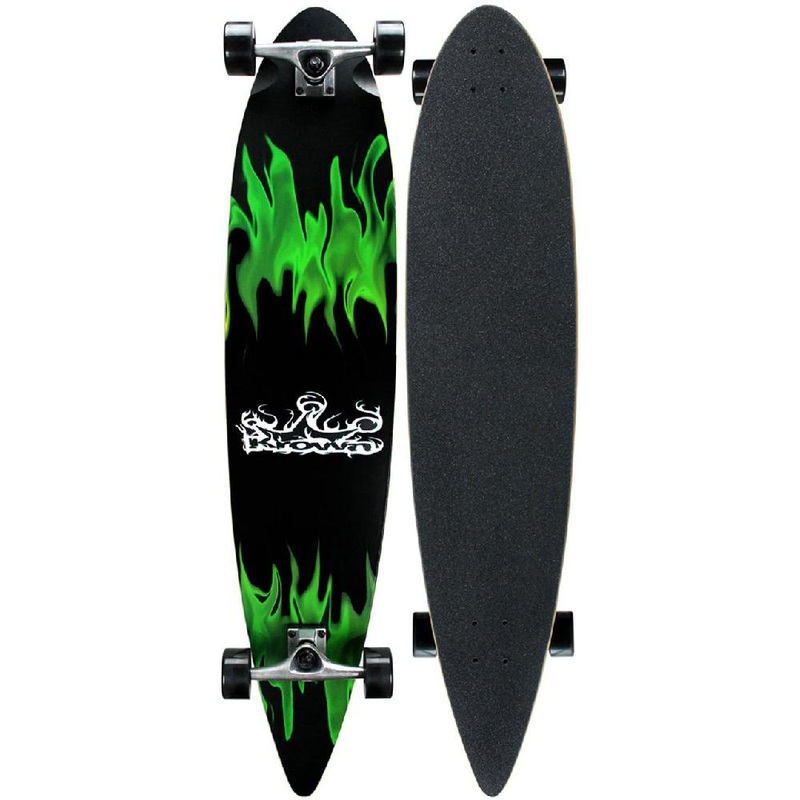 Krown Green Flame 43″ Pintail Longboard Complete