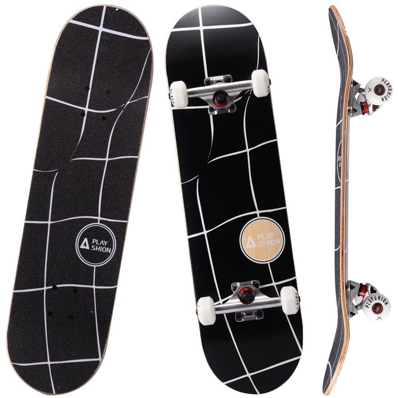 Playshion Grid 31 Inch Trick Skateboard for Kids Complete