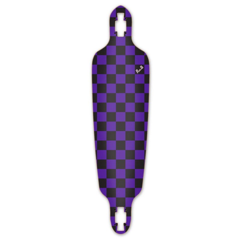 Punked Drop Through Longboard Deck – Checker Purple Deck